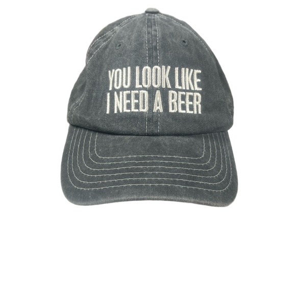 Primitives By Kathy Baseball Cap OS Gray Distressed Funny Beer - Picture 1 of 6
